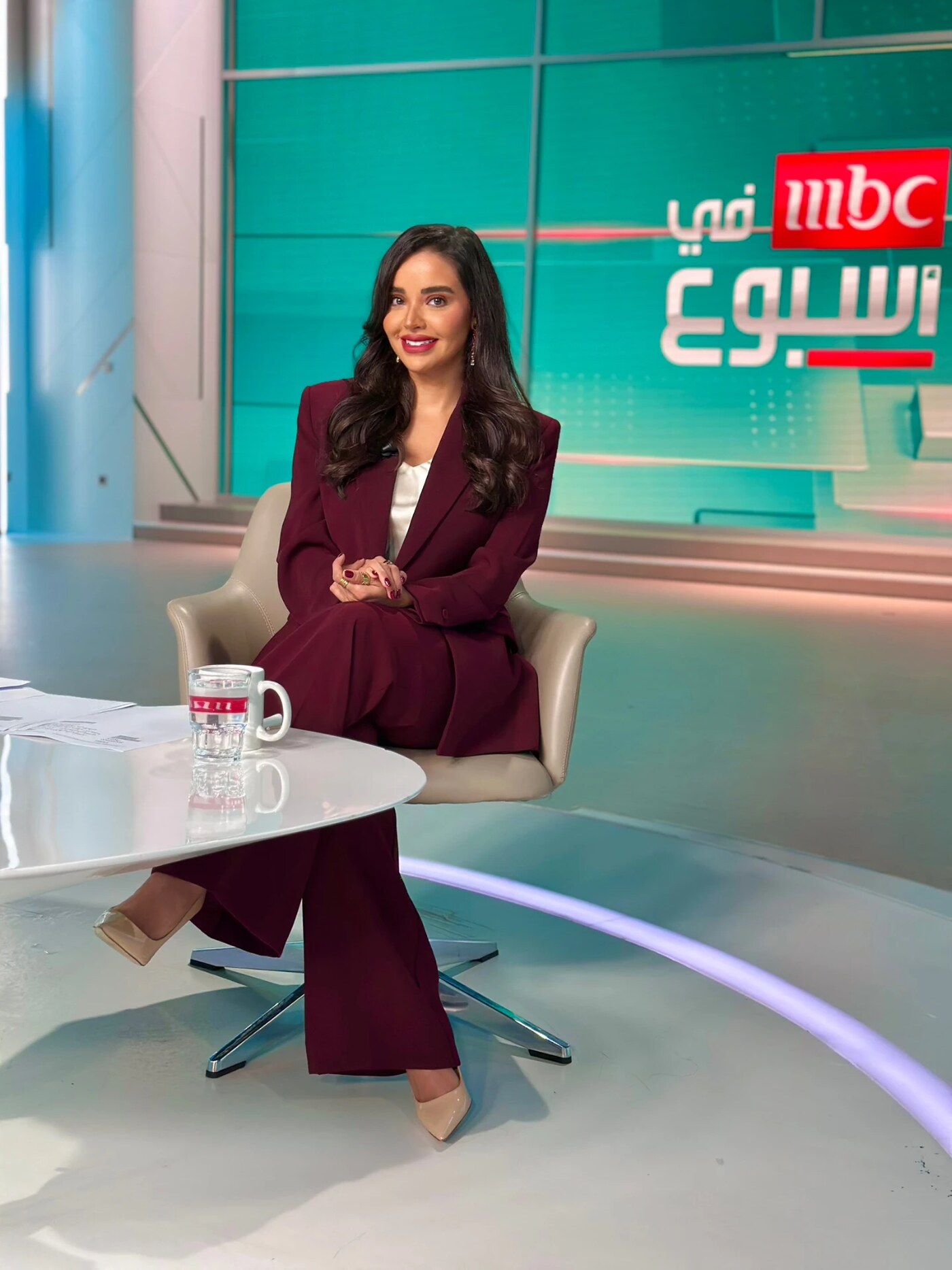 تغريد الهويش في استوديو برنامج MBC في أسبوع
